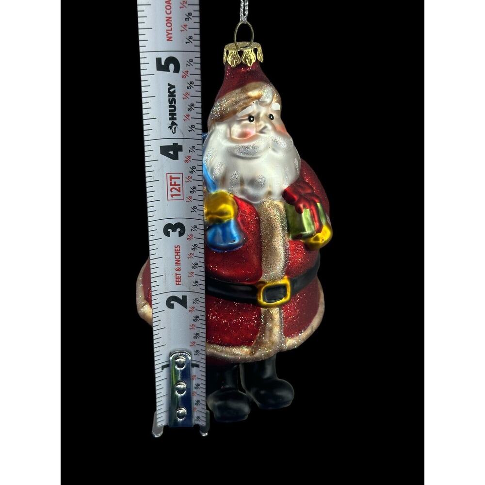 Blown Glass Santa Claus Starry Night Sack Presents Christmas Ornament 5" T - Picture 3 of 9